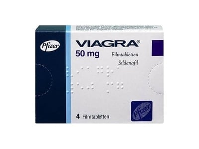 Eine Packung Viagra 50 mg Tabletten