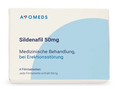 Eine Packung Sildenafil, Viagra-Generikum, 50 mg Tabletten