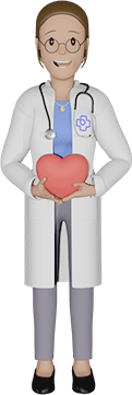 weibliche Ärztin mit Herz in der Hand