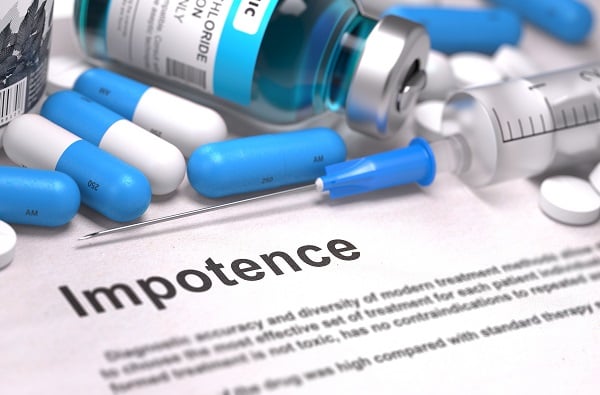 Medizinischer Bericht mit der Zusammensetzung von Medikamenten gegen Impotenz